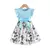 Vestido de princesa floral com manga babada para crianças, vestidos formais com - loja online
