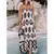 Vestido longo bohi solto estampado sem mangas feminino, vestido de verão casual