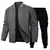 Conjunto de calças bomber masculinas varsity, camisolas casuais, chapéu despor