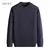 Suéter de malha de pelúcia masculino, gola redonda, fundo grosso, cor sólida, - comprar online