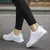 Mulheres Sapatos Casuais Moda Respirável Walking Mesh FlatShoesSneakers Branco - Irislandia Variedades