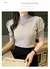Coreano blusa de manga puff de malha para as mulheres, magro regata, camisa casu - loja online