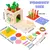 Imagem do Montessori bebê brinquedos de madeira arco-íris bolas e copos cor classificaç
