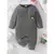 Urso dos desenhos animados Tiny Button Onesies para o bebê recém-nascido, maca