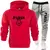 Moletom com capuz listrado e calça treino masculino, roupas esportivas masculin - comprar online