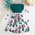 Vestido sem mangas com babados para crianças, verde esmeralda, vestidos florais na internet