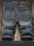 Shorts jeans stretch masculino, jeans curto e reto, azul escuro, design de moda, - Irislandia Variedades
