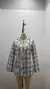 Casaco xadrez de gola slim fit feminino, cardigan, moda, outono, inverno, 2023