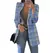 Casaco xadrez de gola slim fit feminino, cardigan, moda, outono, inverno, 2023 - Irislandia Variedades