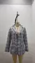 Imagem do Casaco xadrez de gola slim fit feminino, cardigan, moda, outono, inverno, 2023