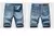 Shorts jeans stretch masculino, jeans curto e reto, azul escuro, design de moda, na internet