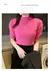 Coreano blusa de manga puff de malha para as mulheres, magro regata, camisa casu - loja online