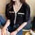 Camisa chiffon elegante para mulheres, blusa de manga curta, gola V, manga puff, - comprar online