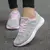 Mulheres Sapatos Casuais Moda Respirável Walking Mesh FlatShoesSneakers Branco - comprar online