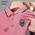 Imagem do Camisa polo de manga curta bordada casual masculina, blusa de cor sólida, moda