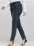 Calça jeans feminina casual plus size, cintura alta, slim fit, confortável, el - comprar online
