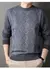 Pulôver masculino com gola redonda, underlay de malha com grau de diamante, blu - loja online