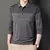 Novo masculino camisa polo de manga longa lapela listra camisa polo de negócios