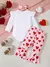 Bebê recém-nascido menina conjunto de roupas carta impressão macacão coração bell-bottoms bandana 3 pçs da criança do bebê roupas da menina dia dos namorados - Irislandia Variedades