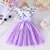 Vestido com babados para crianças, tule floral, princesa fofa, vestidos formais