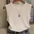 Colete feminino de malha de seda gelo, regata de ginástica, gola redonda, camis - comprar online