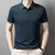 Camisa polo manga curta de seda gelo masculina, camiseta leve com lapela, top ex na internet