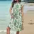 Vestido plissado de manga curto feminino, gola redonda, comprimento do joelho, e - Irislandia Variedades