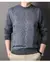Imagem do Pulôver masculino com gola redonda, underlay de malha com grau de diamante, blu