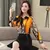 Blusas de chiffon leopardo para mulheres, camisas de manga compridas para senhor - loja online