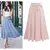 Saias de chiffon com laço para mulheres, comprimento médio, cintura alta, linh - Irislandia Variedades