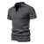 Camisa Henley slim fit masculina, camiseta de algodão, manga curta, jogger casu