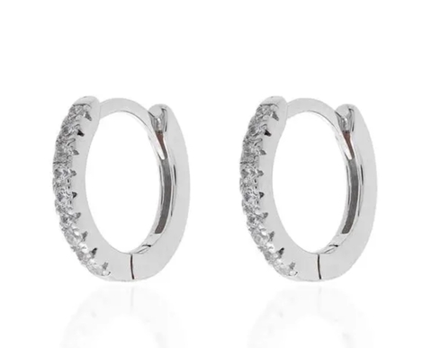 Brinco Mini Argolinha Cravejada - comprar online