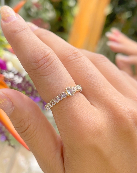 Anel Cristal Topázio Oval