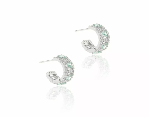 Brinco Meia Argola Cristais Paraíba - comprar online