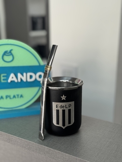 Combo Mate de acero + bombilla plana de acero