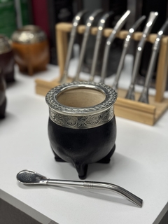 Mate imperial cincelado 100 % uruguayo negro - comprar online
