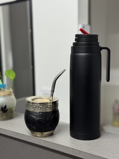 COMBO Mate imperial con base calada + termo media manija negro y bombilla de regalo - (copia) - comprar online