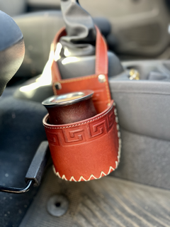 Porta mate 100 % cuero - comprar online