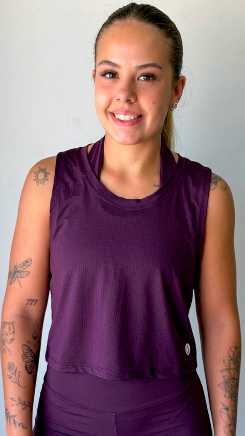 REGATA CROPPED DRY FIT FEMININA AÇAÍ - comprar online
