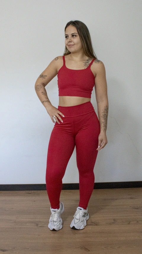 LEGGING BÁSICA POLIAMIDA FEMININA VERMELHA
