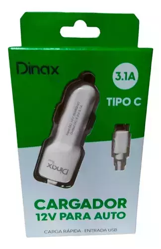 CARGADOR DINAX PARA AUTO 12V 3.1 A TIPO C