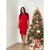 Vestido Vermelho Feminino Canelado para Natal e Festas de Final de Ano - Lucileide Fashion