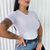 Blusa Feminina Gola V Manga Curta T-Shirt Básica Blusinha Baby Look - loja online