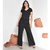 Conjunto Viscolycra Calça Pantalona e Blusa Gola V - Elegante - comprar online