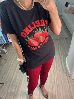 Calça legging com pezinho tricot