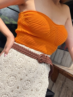 Cropped tricot laranja