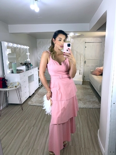 Vestido longo Rosé