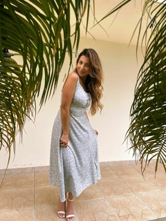 Vestido Midi Floral Verde - ALBA MARIA