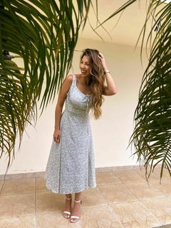 Vestido Midi Floral Verde - comprar online