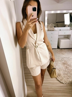 Conjunto alfaiataria risca de giz creme na internet